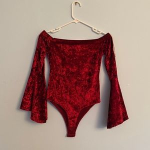 Rolla Coster Crushed Red Velvet Bodysuit